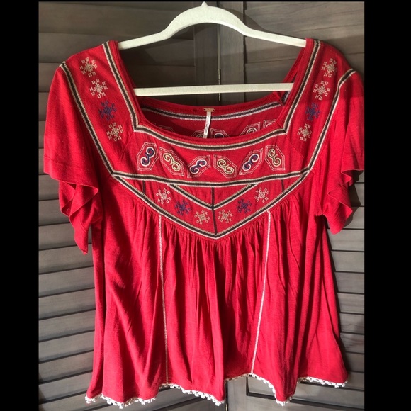 Free people embroidered blouse - Picture 1 of 2